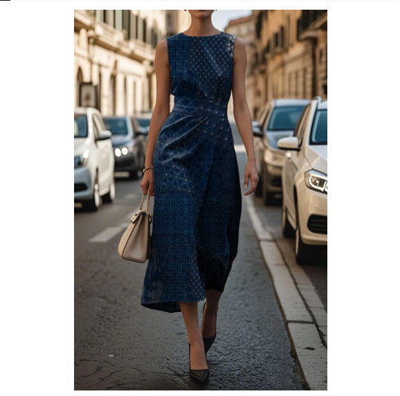 Elegant Sleeveless Floral Dress For Women