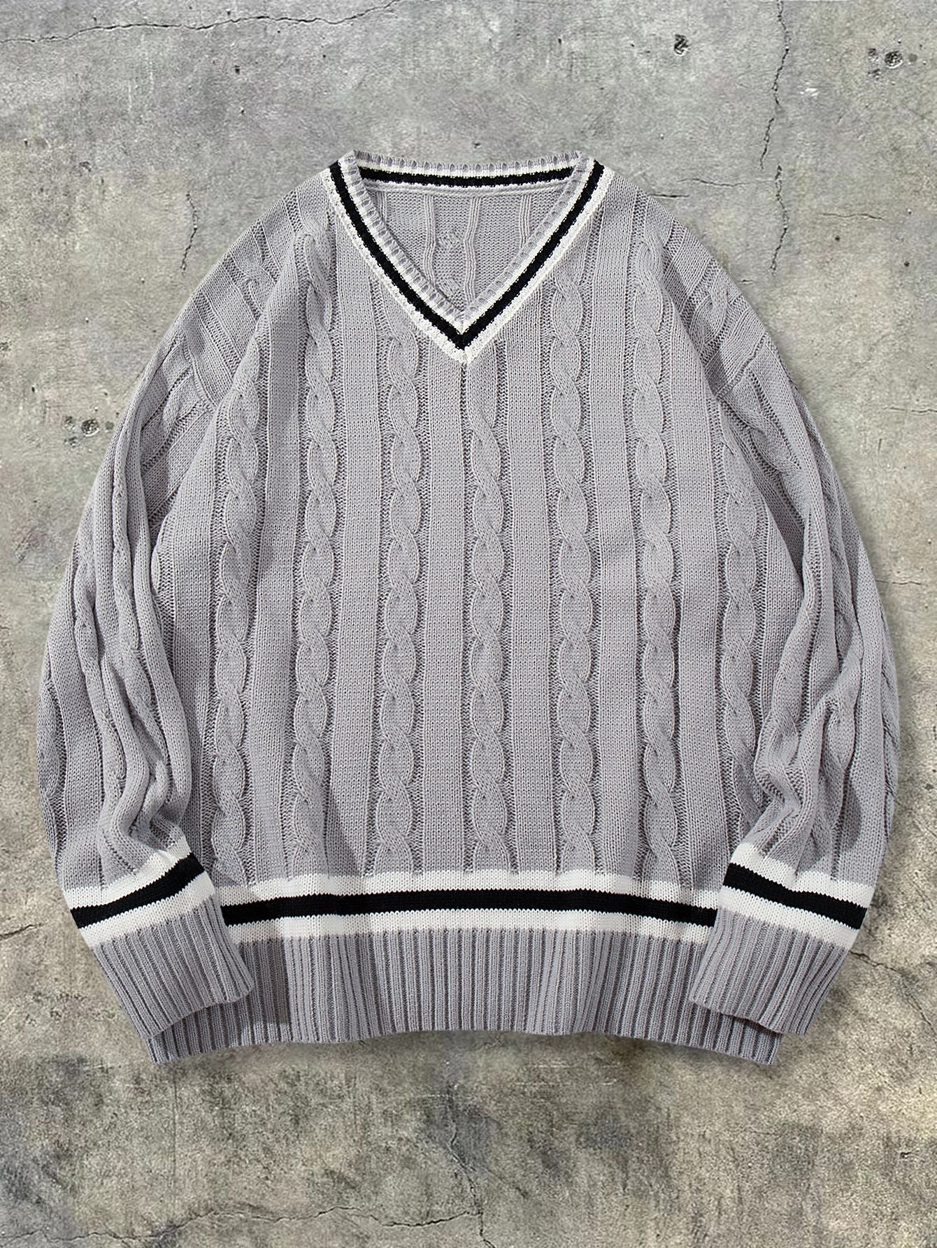 American Collegiate Style V-neck Sweater