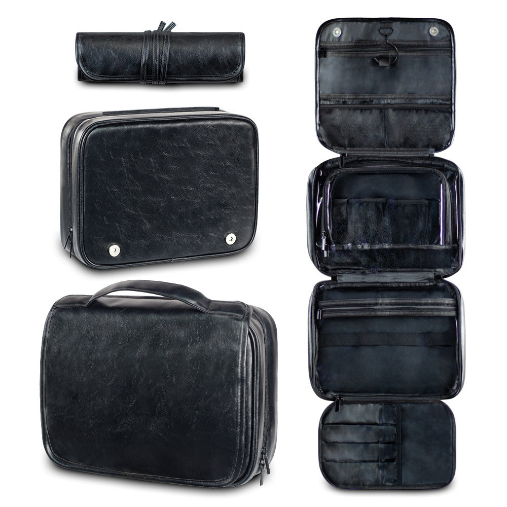 Men's Business Pu Toiletry Bag With Large Capacity And High-end Storage