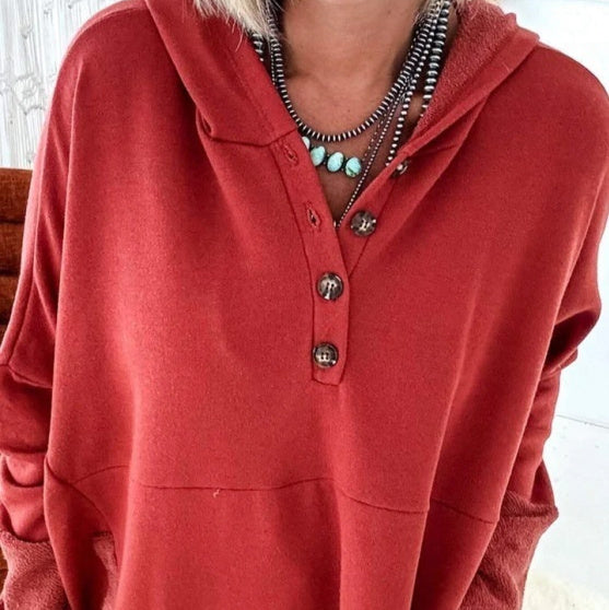 Maglione largo con cappuccio nuovo da donna