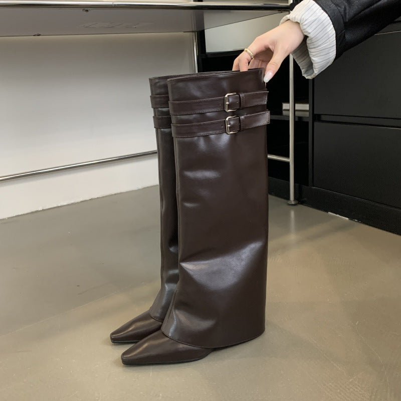 Stivali alla moda con maniche selvagge e temperamento