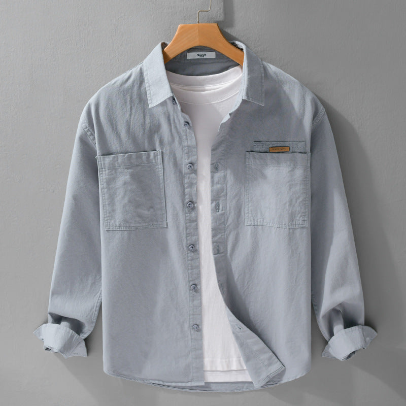 Simple All-matching Men's Long-sleeved Shirt Casual Loose