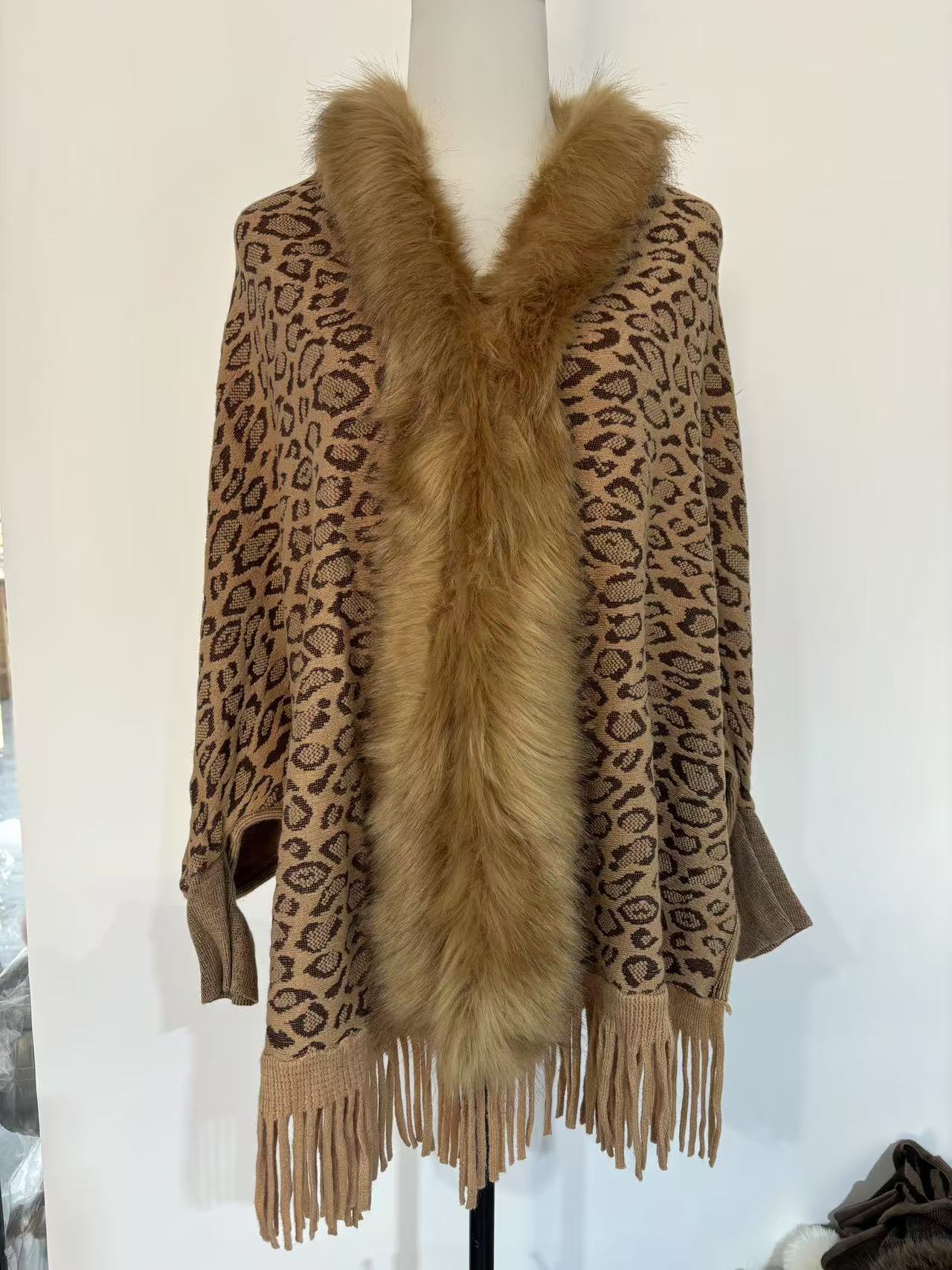 Leopard Print Leopard Print Fur Collar