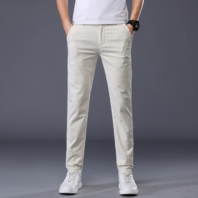 Men's Solid Color Casual Pants Korean Style Straight Trousers