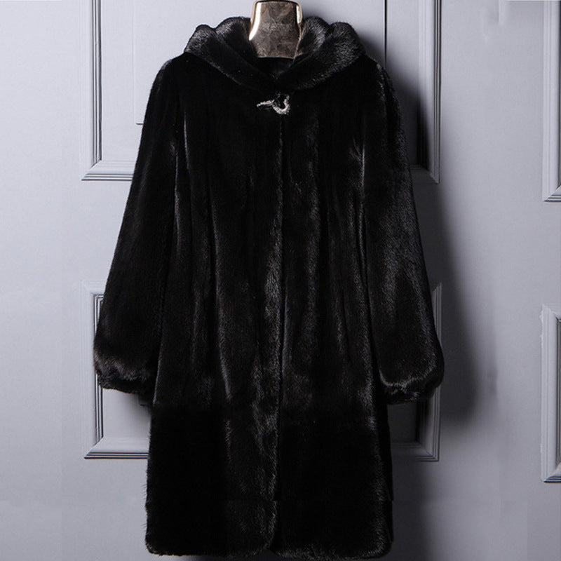 Autumn And Winter New Fur Hooded Casual Coat