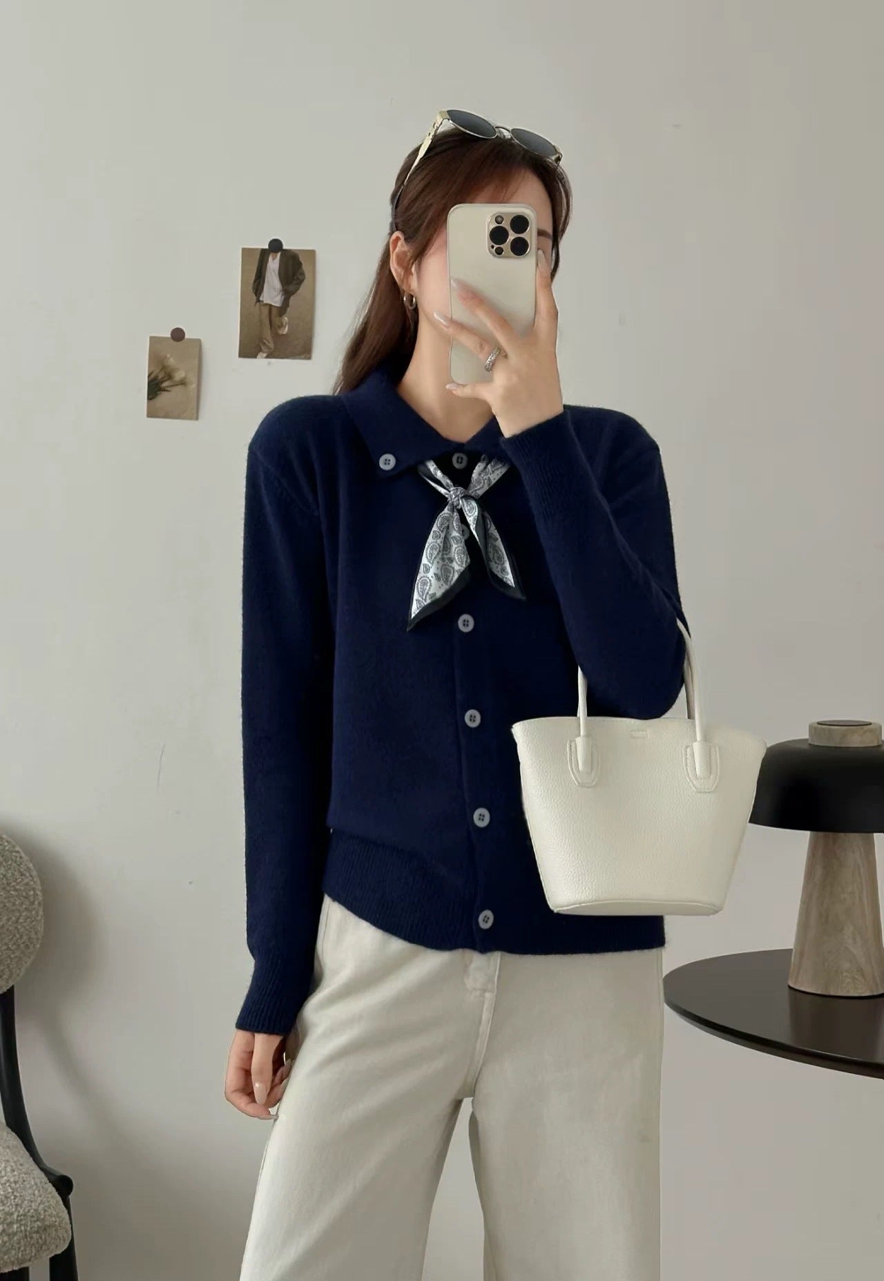 Lazy Fashion Lapel Scarf Sweater