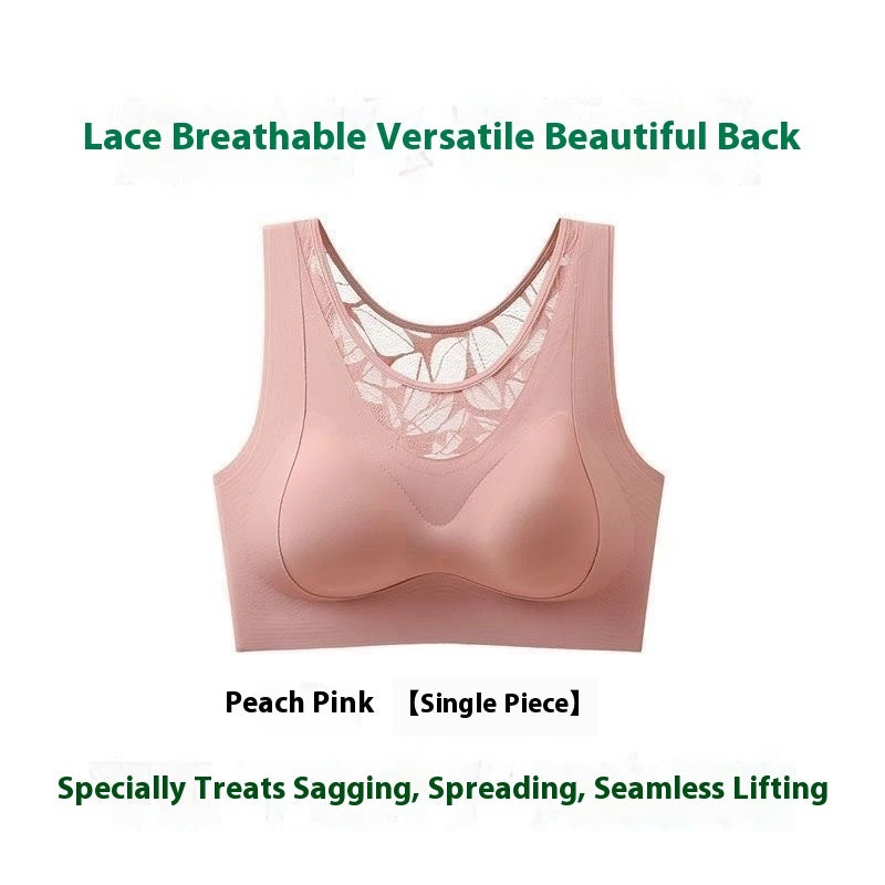 Reggiseno sportivo push-up anti-cedimento in pizzo senza tracce per taglie forti da donna