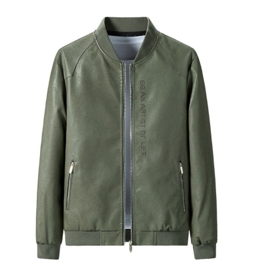 Men's Spring And Autumn Leather Jacket