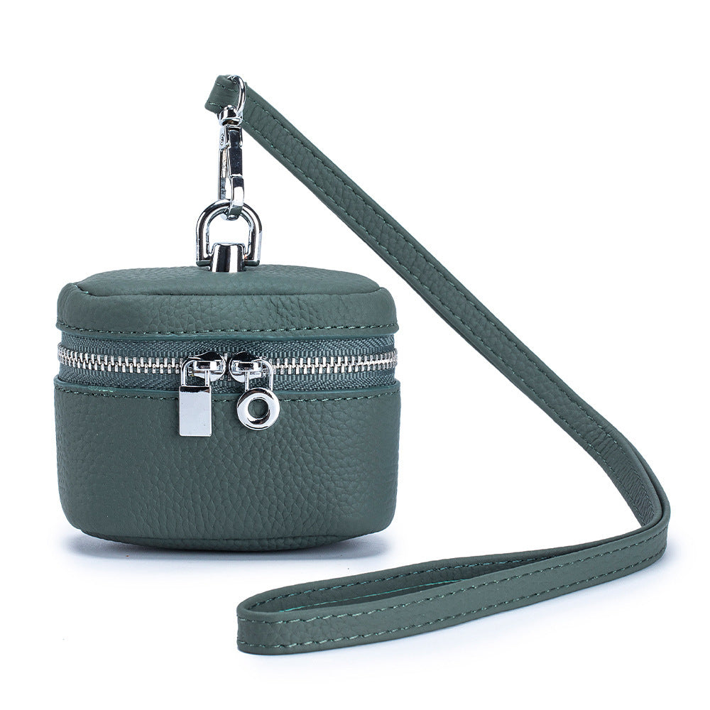 Piccolo portamonete in pelle da appendere al collo, semplice e portatile