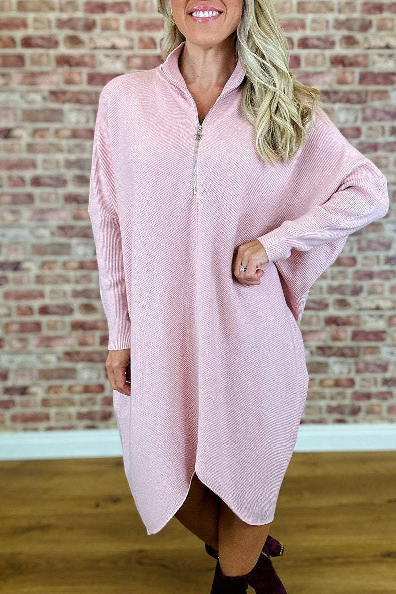 Women's Solid Color Knitted Loose Dress