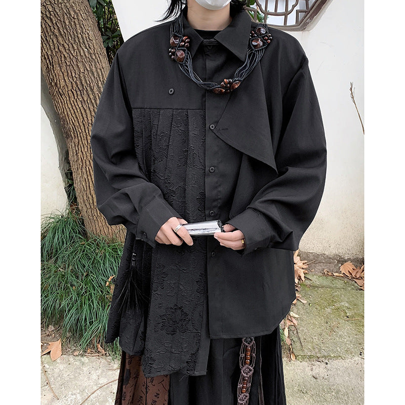 Spring Men's Design Pleated Shirt