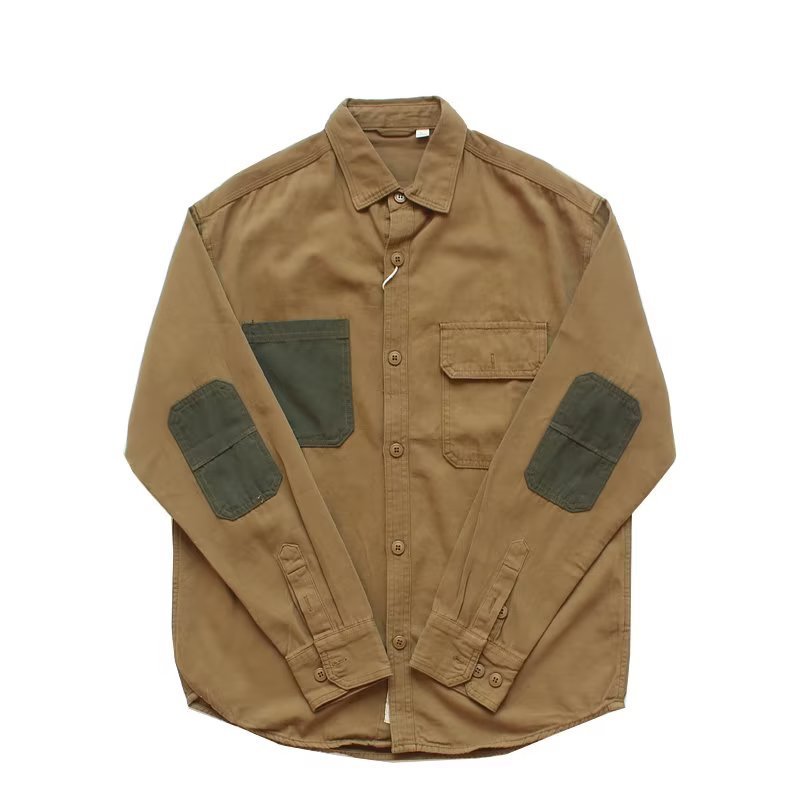 Camicia a maniche lunghe ampia in stile Hong Kong, camicia retrò in stile giapponese