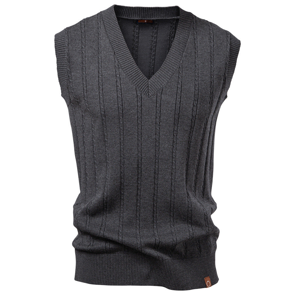 Gilet da uomo in maglia con scollo a V, taglia europea
