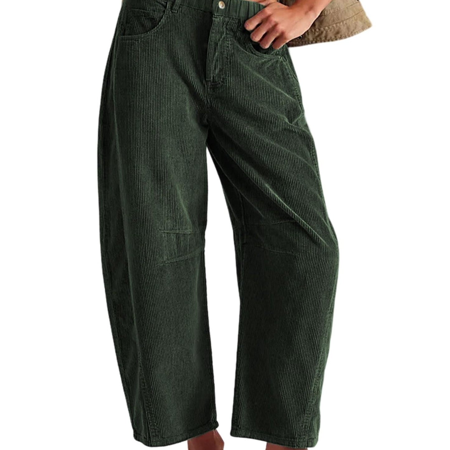 European And American Corduroy Loose Straight Trousers Women