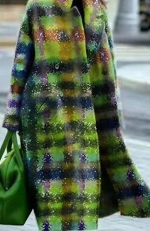 European And American Women's New Long Sleeved Large Woolen Overcoat