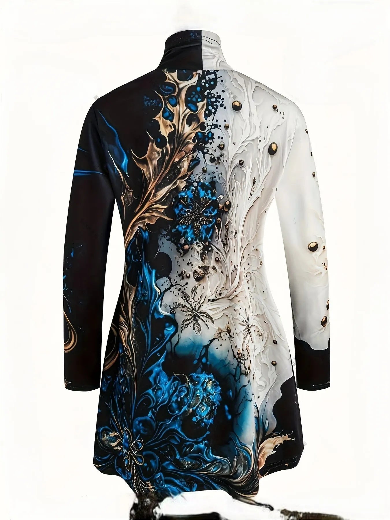 European And American Ladies Casual Floral Print Long Sleeve Asymmetric Coat Camisole And Leggings 3 Piece Set