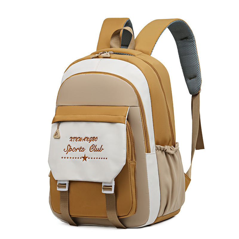 Contrast Color Schoolbag Women's Shoulder Large Capacity