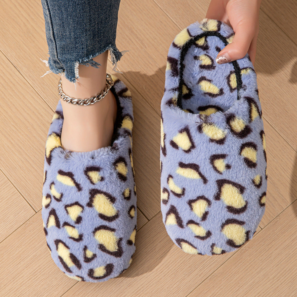 Fashion Leopard Design Cotton Slippers