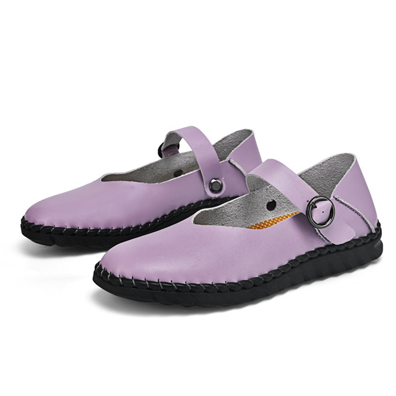 Scarpe basse con fibbia, décolleté basse, scarpe Mary Jane retrò con punta quadrata