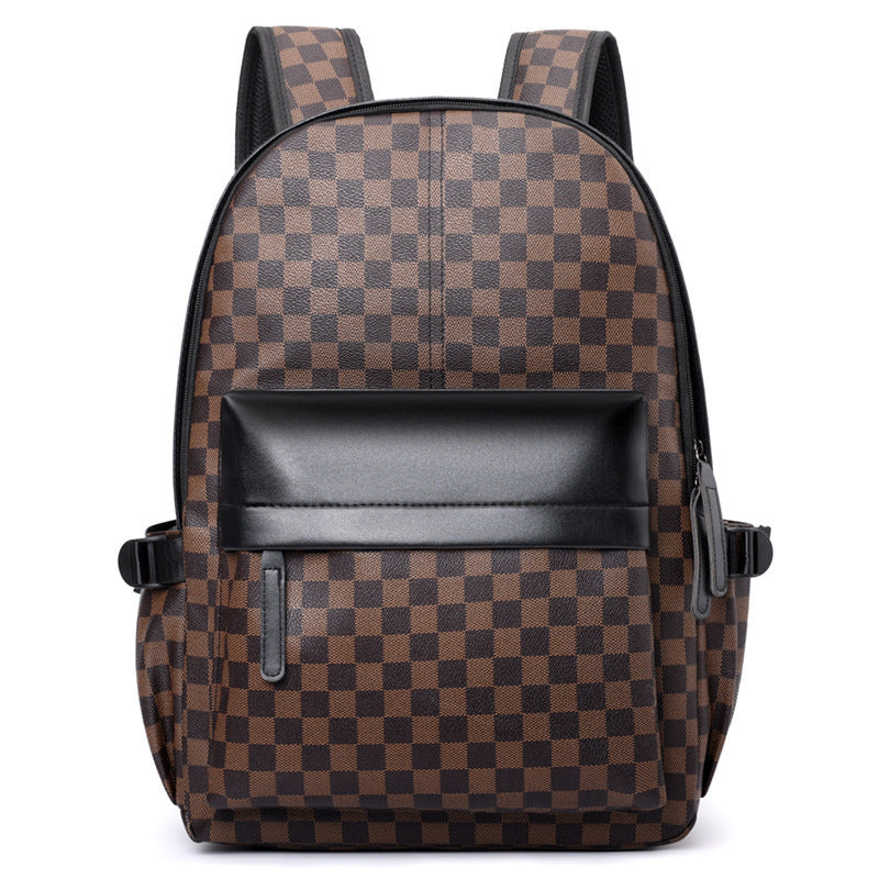 Business Trends Checked Backpack All-matching Casual