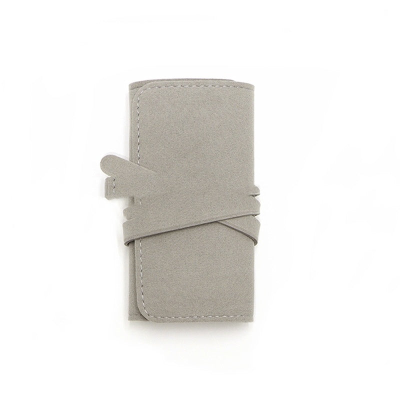 Earring Ring Ear Stud Necklace Watch Pouch Microfiber PU Leather Jewelry Bag