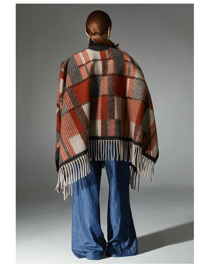 Scialle scozzese europeo e americano con nappe di cammello