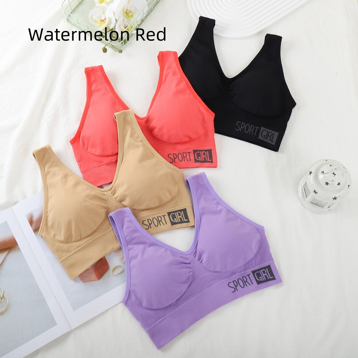 Canotta Yoga Sport Intimo Donna Corsa Push Up Senza Anello in Acciaio