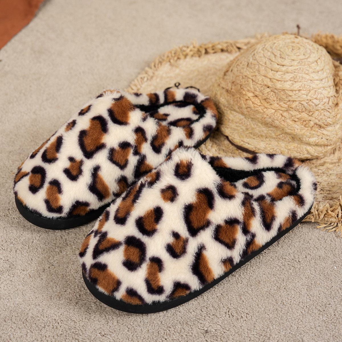 Fashion Leopard Design Cotton Slippers