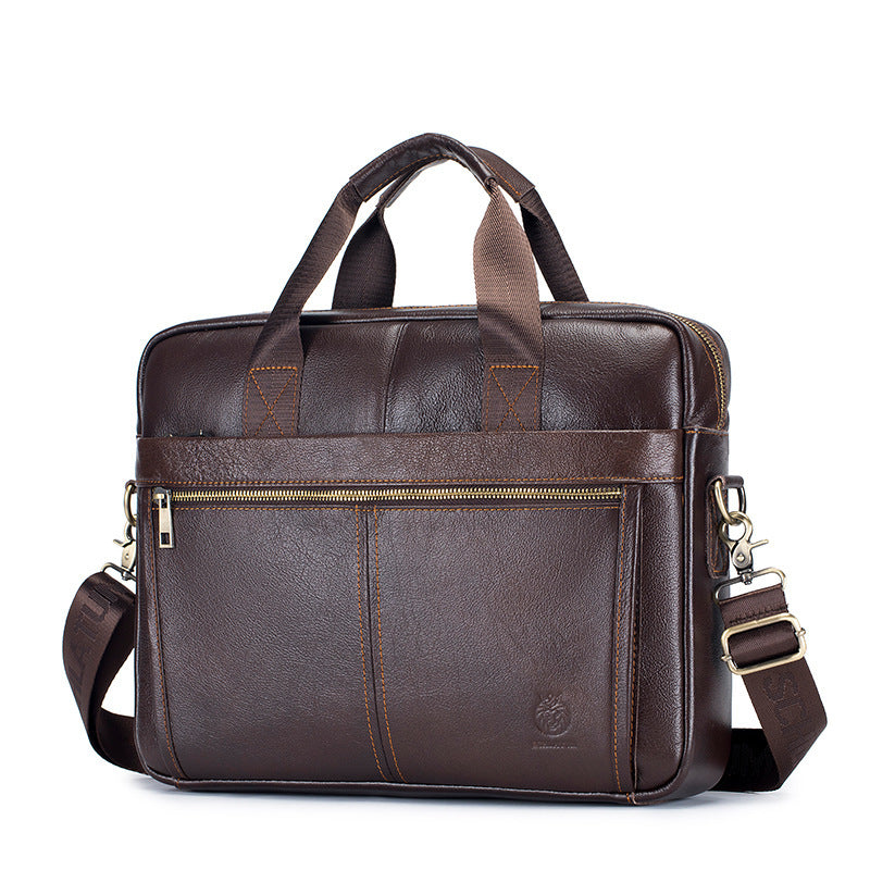 Men's First Layer Cowhide Portable Briefcase