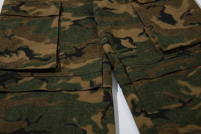High Street Retro Multi-pocket Camouflage Cargo Pants