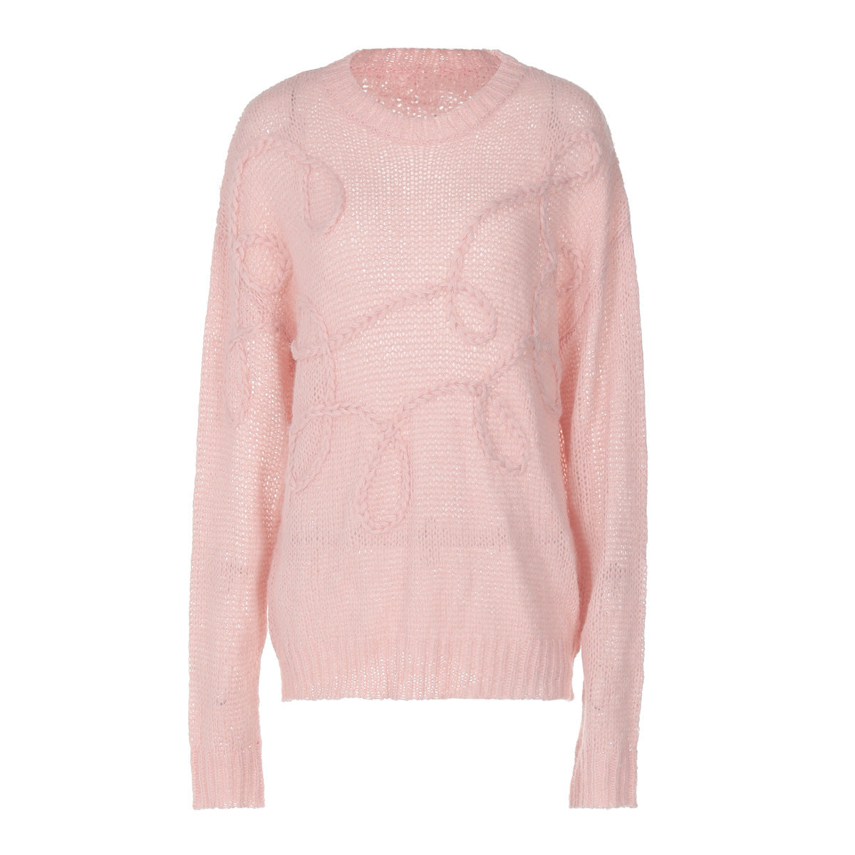 Solid Color Round-neck Long-sleeved Pullover Women