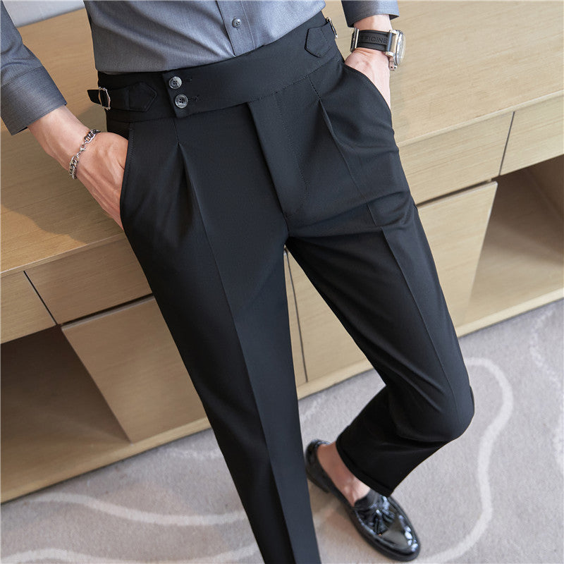 High Waist Casual Slim Fit Suit Pants