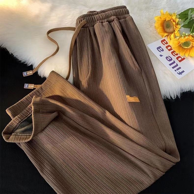 Summer Thin Ice Silk High-grade Wide-leg Pants Loose Casual