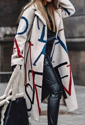 European And American Women's New Long Sleeved Large Woolen Overcoat