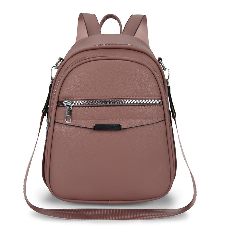 All-matching Solid Color Casual Trend Travel Bag School Bag