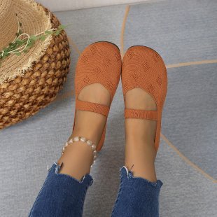 Scarpe con tacco a spillo comode e piatte Doug Shoes con testa rotonda e tessuto volante