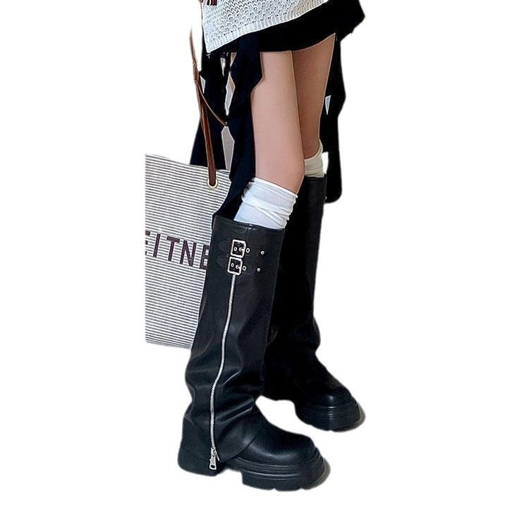 Thick Bottom Chunky Heel All-match Pantyhose Boots For Women