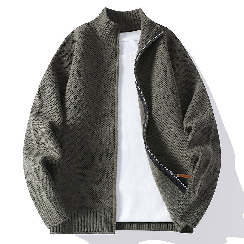 Men's American-style Solid Color Sweater Coat