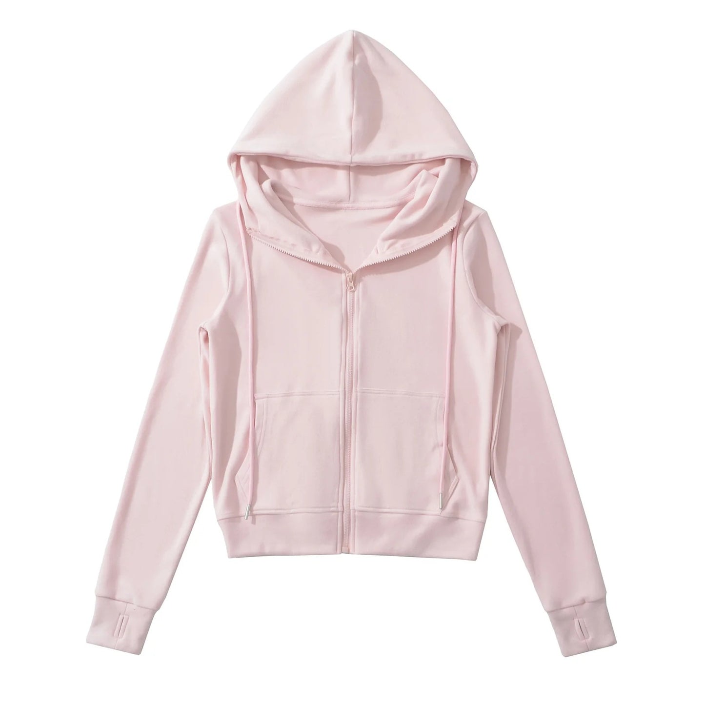 Autumn Fleece-Lined Drawstring Hoodie For Women