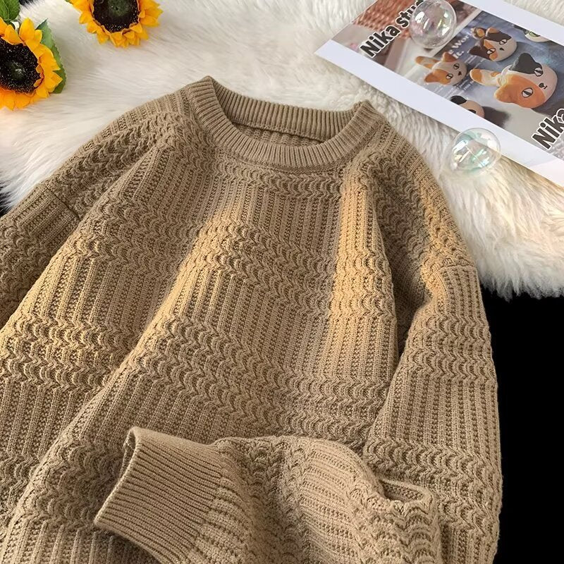 Round Neck Sweater Men's Fashion Brand Handsome Autumn And Winter Undershirt
