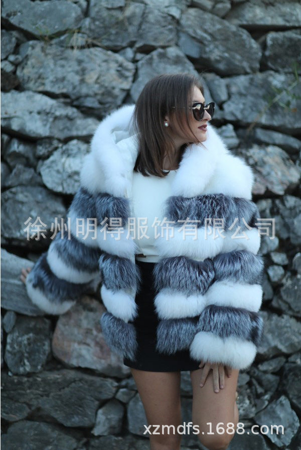Fashion Loose Fur Hooded Women's Coat