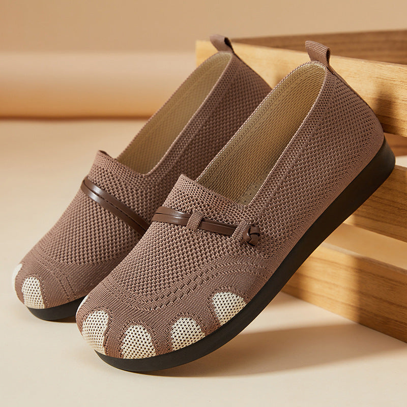 Scarpe casual da donna per anziani, slip-on, traspiranti, con suola morbida