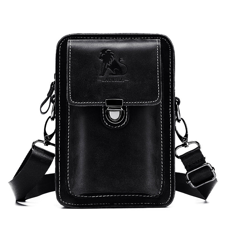 Men's Leather Belt Multi-functional Shoulder Messenger Bag