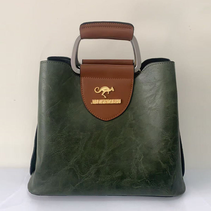 Large Capacity Totes Middle-aged High-grade Soft Leather Shoulder