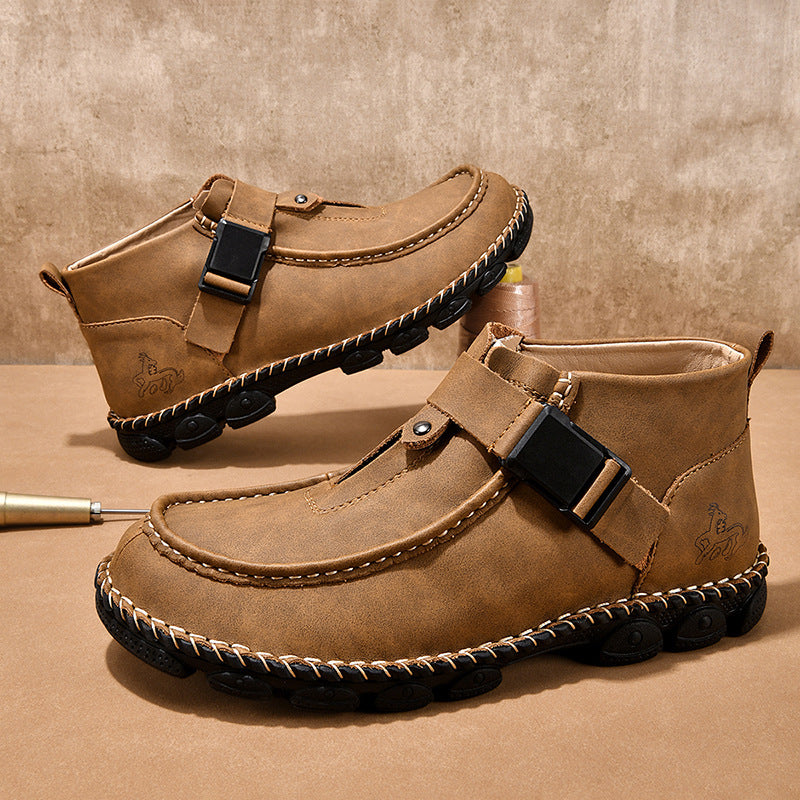 Handmade Stitching Casual Flat Bottom Slip On Lazy Shoes