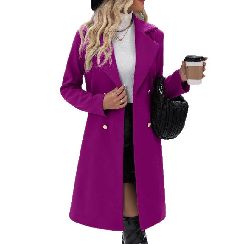 European And American Lapel Woolen Coat Women's Clothing