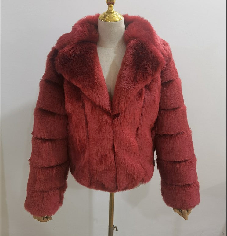 Coat Imitation Fox Fur Women's Clothing