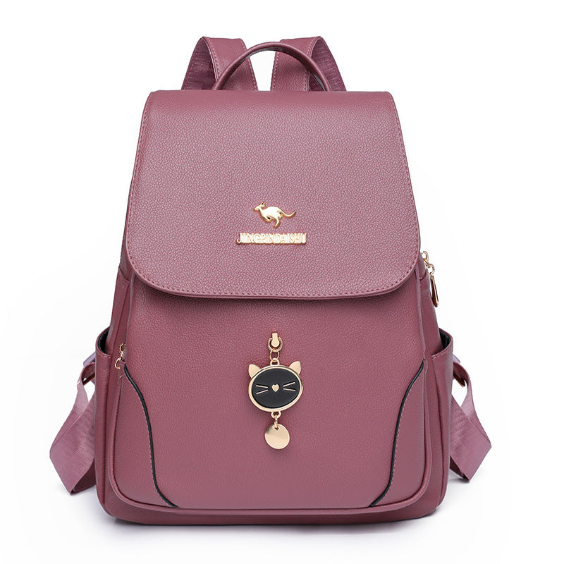 Zaino casual in pelle da donna con texture avanzata