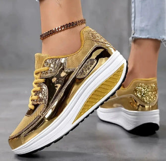 Women's Fashionable Thick Bottom Mesh Elevator Breathable