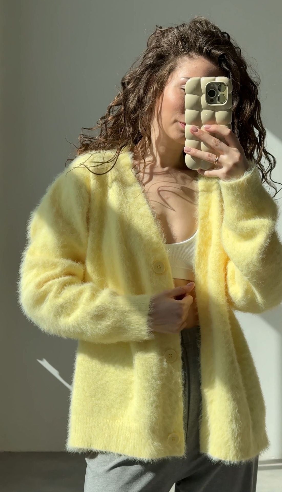 Loose V-neck Mink-like Top Soft And Thickened